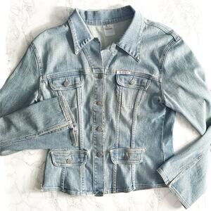 Sass & Bide Sydney Thompson Faded Denim Jacket Bell‎ Sleeves Women's US Size 8